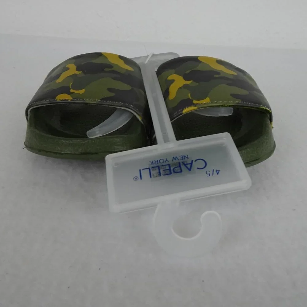 Capelli Camo Shoe Slides Sandals Slip On Green Size 4 -5 Boys Strap Pool Beach